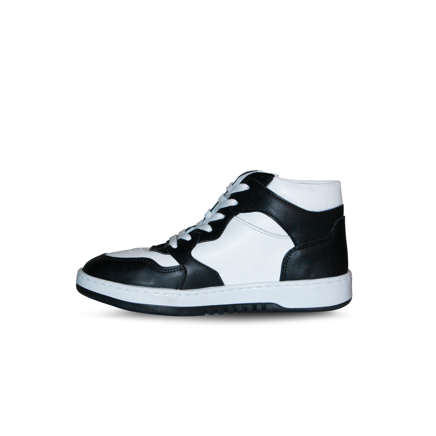 Tenis Piel Blanco Negro Aries 10008