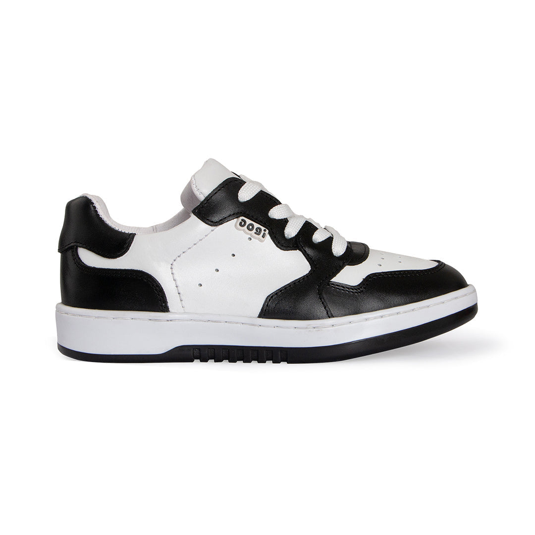 Tenis Piel Blanco Negro Aries 10002