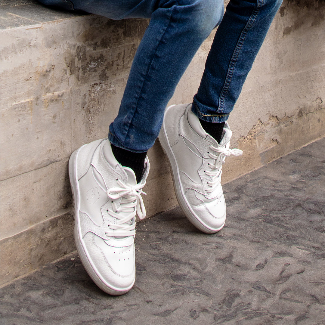 Tenis Piel Blanco Aries 10008