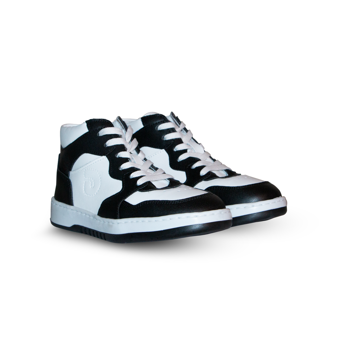 Tenis Piel Blanco Negro Aries 10008