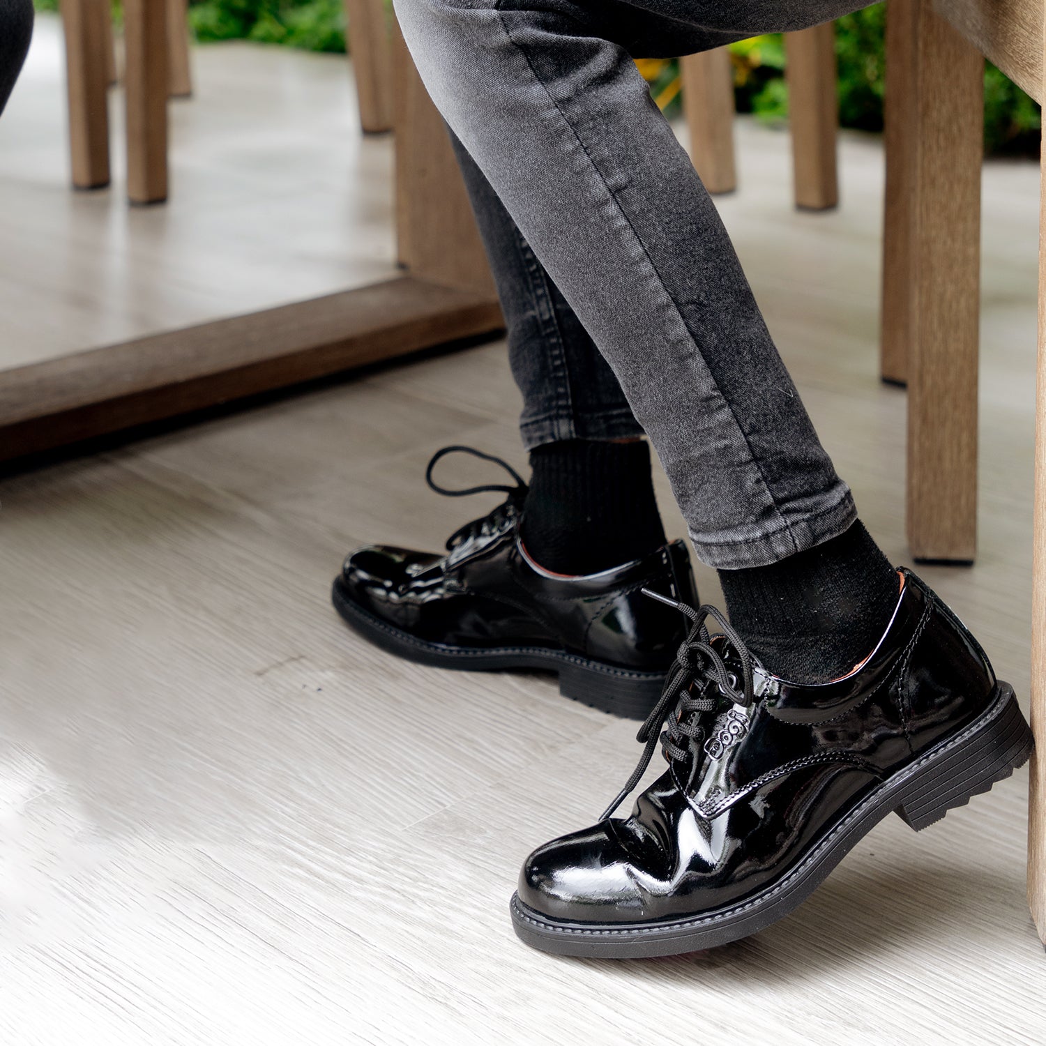 Zapato Charol Negro Boston 3913