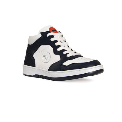 Tenis Piel Blanco Negro Aries 10008