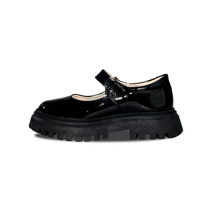 Zapato Escolar de Piel Charol Negro para Niña con hebilla marca Dogi 9900