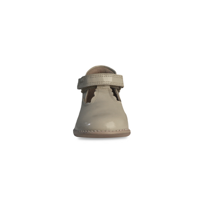 Zapato Bebe Charol Beige Piel Dogi con belcro Antideslizante marca 7710