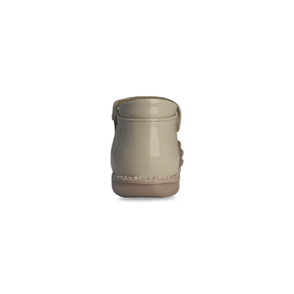 Zapato Bebe Charol Beige Piel Dogi con belcro Antideslizante marca 7710