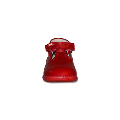 Zapato Bebe Charol Rojo Piel con belcro Antideslizante marca Dogi 7710