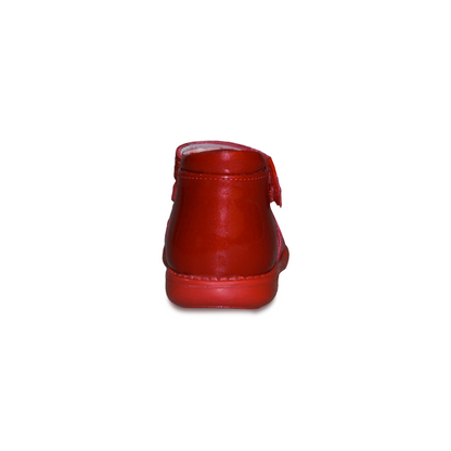 Zapato Bebe Charol Rojo Piel con belcro Antideslizante marca Dogi 7710