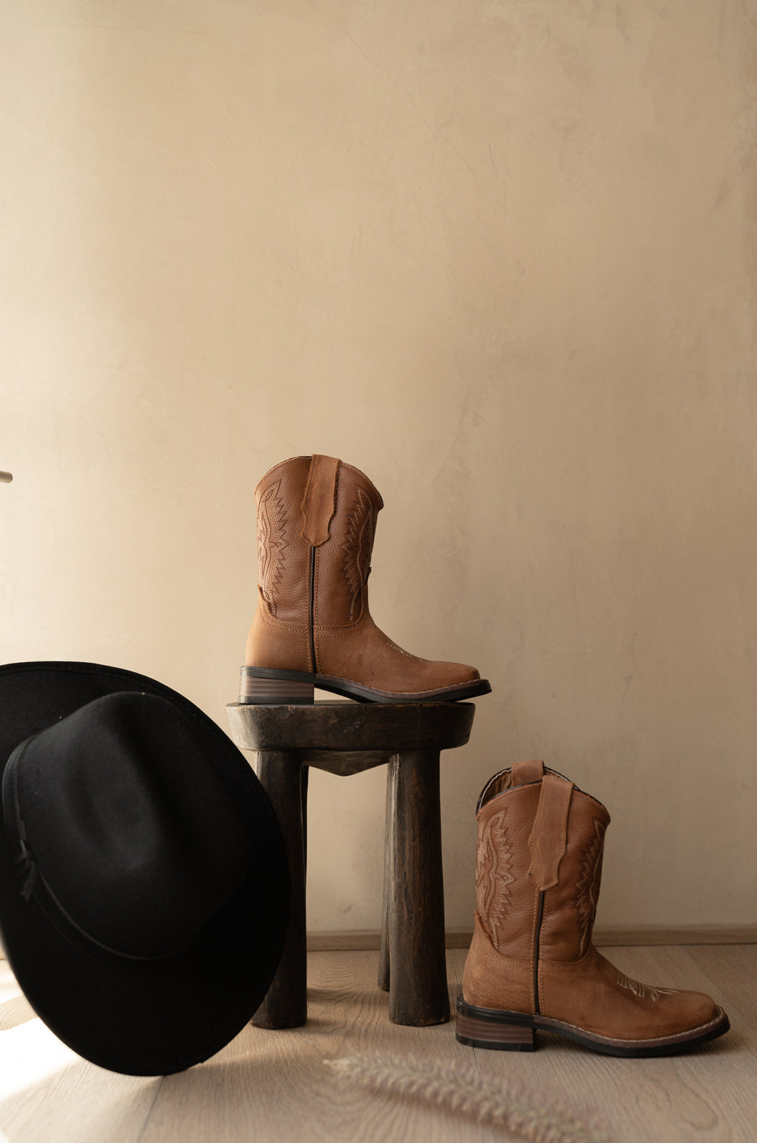 Bota Vaquera de piel Álamo Tabaco Camel Woody 6100